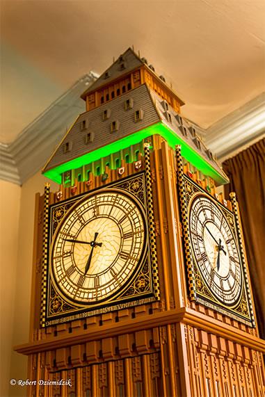 View of the top of the clock with backlight
